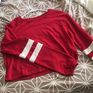 A red crop top